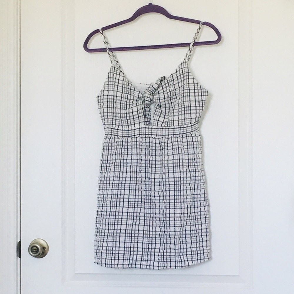 Everly Black and White Gingham Dress